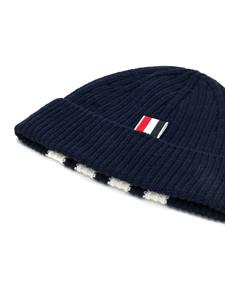 thombrowne Thom Browne striped beanie - Blauw
