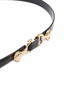 Maje Leren riem met leeuwgesp - Zwart