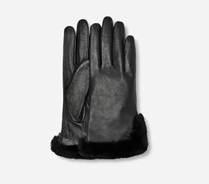 UGG Handschoen met split van leer en sheepskin voor dames  in Black  Polyester