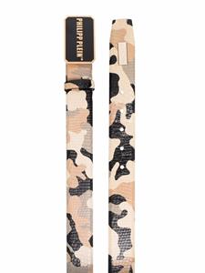 philippplein Philipp Plein Riem met logoplakkaat - Beige