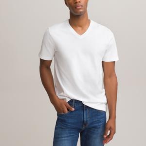 LA REDOUTE COLLECTIONS T-shirt met V-hals en korte mouwen, bio katoen