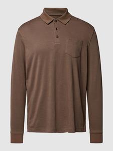 bugatti Langarm-Poloshirt, mit feiner Strukturoptik