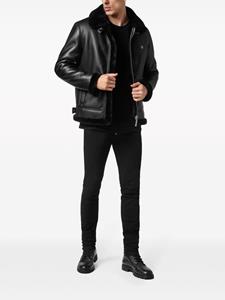 philippplein Philipp Plein Bomberjack van imitatieleer - Zwart