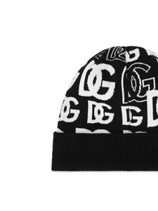 dolce&gabbana Dolce & Gabbana Muts met DG-logo van kasjmierblend - Zwart