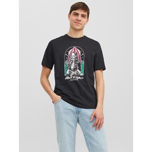 JACK&JONES T-shirt met ronde hals en doodskop print