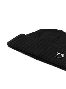 DSQUARED2 Muts met monogram plakkaat - Zwart