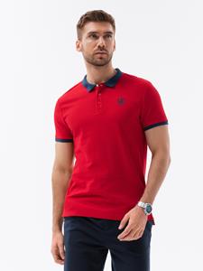 Ombre Poloshirt heren korte mouw | Rood | Monte Carlo | Italian-Style.nl, 