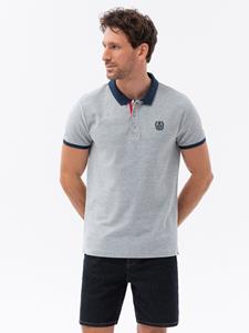 Ombre Poloshirt heren korte mouw | Grijs | Monte Carlo | Italian-Style.nl, 