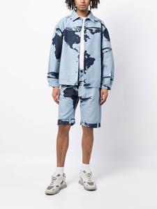 Stain Shade Bermuda shorts met abstracte print - Blauw