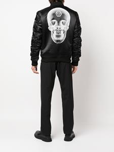 philippplein Philipp Plein Bomberjack met doodskopprint - Zwart
