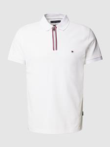 Tommy Hilfiger Poloshirt "RWB ZIP TIP SLIM POLO", mit Tommy Hilfiger-Logo-Patch am Saum