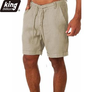 King Billion Nieuwe heren katoenen linnen shorts broek heren zomer ademend effen kleur linnen broek fitness streetwear S-3XL