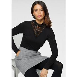 Laura Scott Shirt met lange mouwen figuurvolgende pasvorm, lange mouwen, met staande kraag