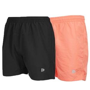 Donnay Donnay Heren - 2-Pack - Kort Sport/zwemshort Toon - Zwart & Zalm Oranje