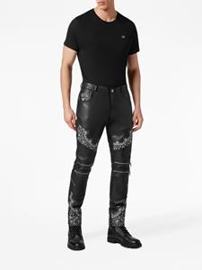 Philipp Plein Leren broek - Zwart