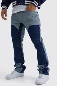 Boohoo Onbewerkte Flared Slim Fit Carpenter Jeans, Vintage Blue