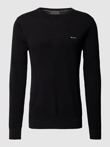 Gant Rundhalspullover "COTTON PIQUE C-NECK", mit Logostickerei auf der Brust