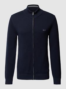 Gant Strickjacke "COTTON PIQUE ZIP CARDIGAN", mit Logostickerei auf der Brust