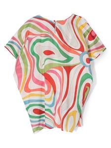 Jurk met abstracte print - Wit