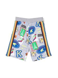 kenzokids Kenzo Kids Shorts met zijstreep - Grijs