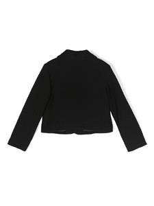 cropped wool-blend tailored jacket - Zwart