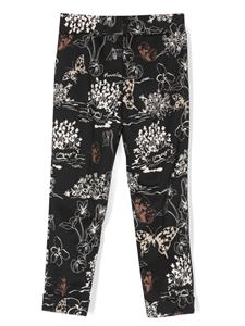 Monnalisa Legging met bloemenprint - Zwart