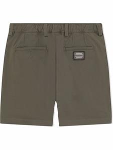 dolce&gabbanakids Dolce & Gabbana Kids Shorts met trekkoordtaille - Groen