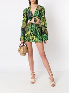 amirslama Amir Slama Rok met tropische print - Groen