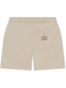 Dolce & Gabbana Kids Shorts met geborduurd logo - Beige