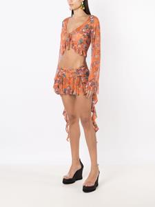 amirslama Amir Slama Mini-rok met print - Oranje