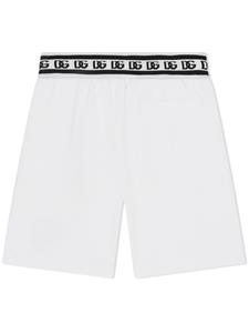 dolce&gabbanakids Dolce & Gabbana Kids Trainingsshorts met geborduurd logo - Wit