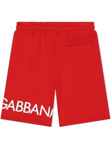 dolce&gabbanakids Dolce & Gabbana Kids Trainingsshorts met logoprint - Rood