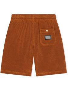 Trainingsshorts met logoplakkaat - Bruin