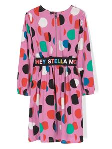 Stella McCartney Kids Jurk verfraaid met logo - Roze