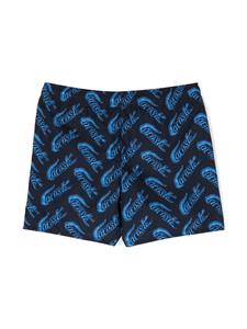 Shorts met logoprint - Blauw