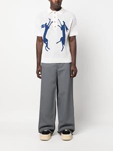 Fijngebreid poloshirt - Wit