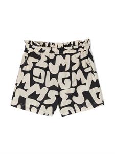 msgmkids MSGM Kids Shorts met logoprint - Beige