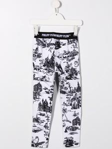 Philipp Plein Junior Legging met print - Wit