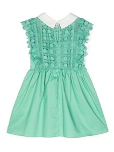self-portraitkids Self-Portrait Kids Mini-jurk met kant - Groen