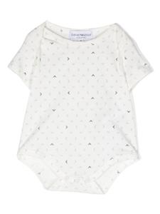 Twee rompers met logoprint - Wit