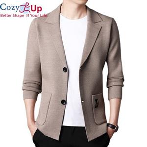 Spring and Autumn Thin Cardigan Jacket Men's Small Suit Jacket Solid Color Sweater Men's Casual Sweater