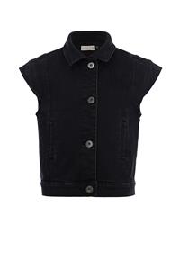 Looxs Revolution Black denim gilet voor meisjes in de kleur