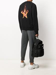 neilbarrett Neil Barrett Sweater met vlammenprint - Zwart