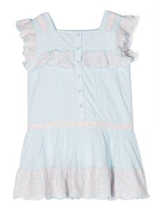 Stella McCartney Kids Jurk met ruchemouwen - Blauw