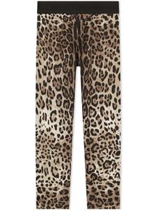 dolce&gabbanakids Dolce & Gabbana Kids Legging met luipaardprint - Bruin