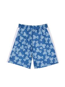 Palm Angels Kids Shorts met elastische taille - Blauw