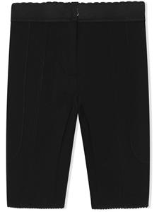dolce&gabbanakids Dolce & Gabbana Kids Fietsshorts met logopatch - Zwart