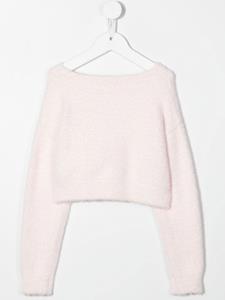 chiaraferragnikids Chiara Ferragni Kids Badstof trui met logopatch - Roze