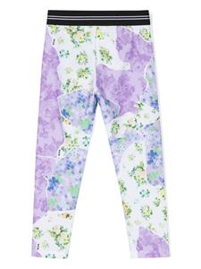 MSGM Kids Legging met bloemenprint - Paars