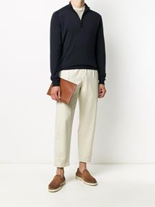 John Smedley Trui met halve rits - Blauw